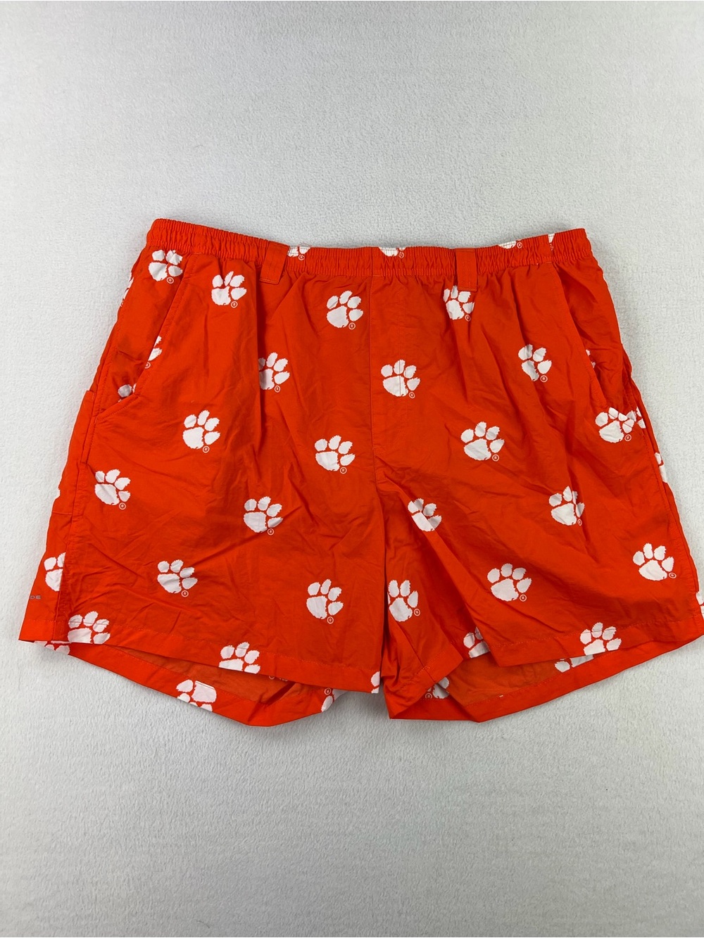 Columbia Mens Clemson Tigers Backcast II 6”Omni Shade Hybrid Shorts Size XL